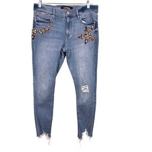 Express Pants Jegging Women's Size 12L Stretch Ankle Legging Mid-Rise Embellish